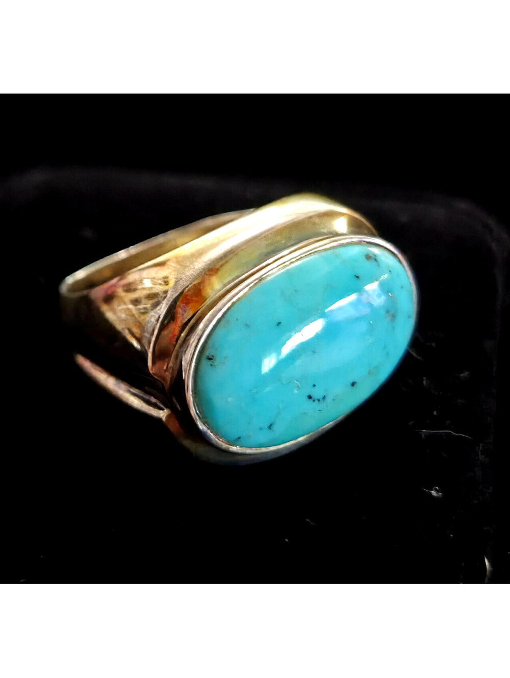 Vintage Sally C Treasures SX Sterling Silver Turquoise Ring Size 8 10.4g